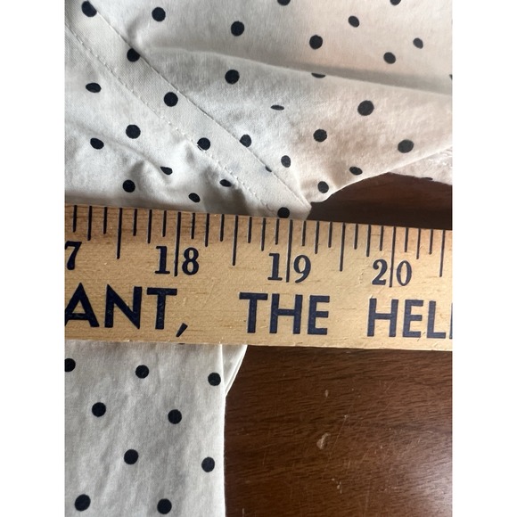 LRL Lauren Ralph Lauren Womens Sz M Cotton Button Up Long Sleeve Shirt Polka Dot - Picture 8 of 9